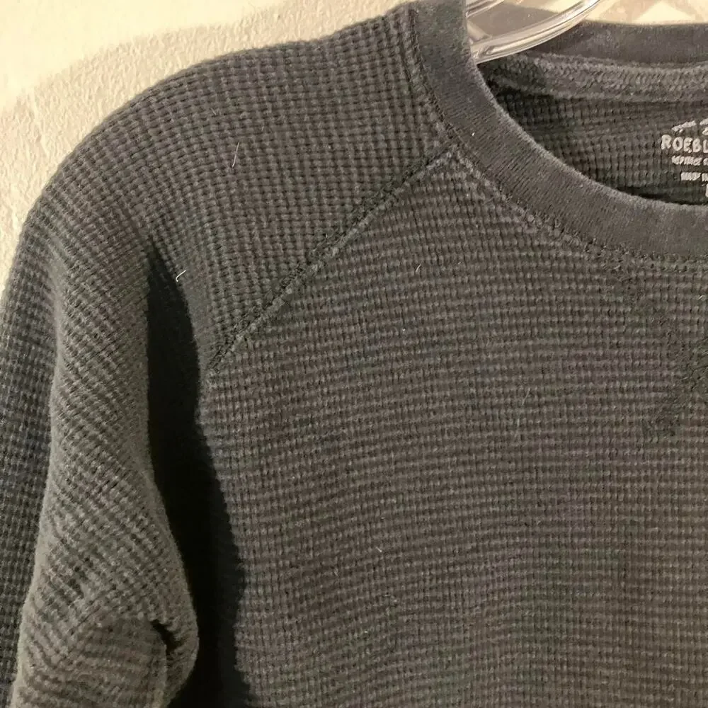 Roebuck & Co Waffle Knit Youth Crewneck Thermal‎ Waffle Knit Shirt